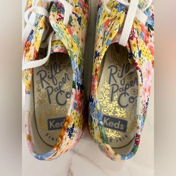 Women x Rifle Paper Co Triple Kick Jute Margaux Platform Casual Sneakers Size 8 - Picture 2 of 7